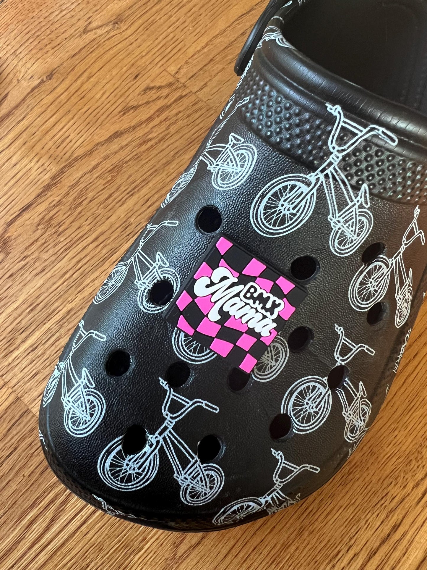 BMX Mama Shoe Charm or Straw Topper: Trackside Mom Style