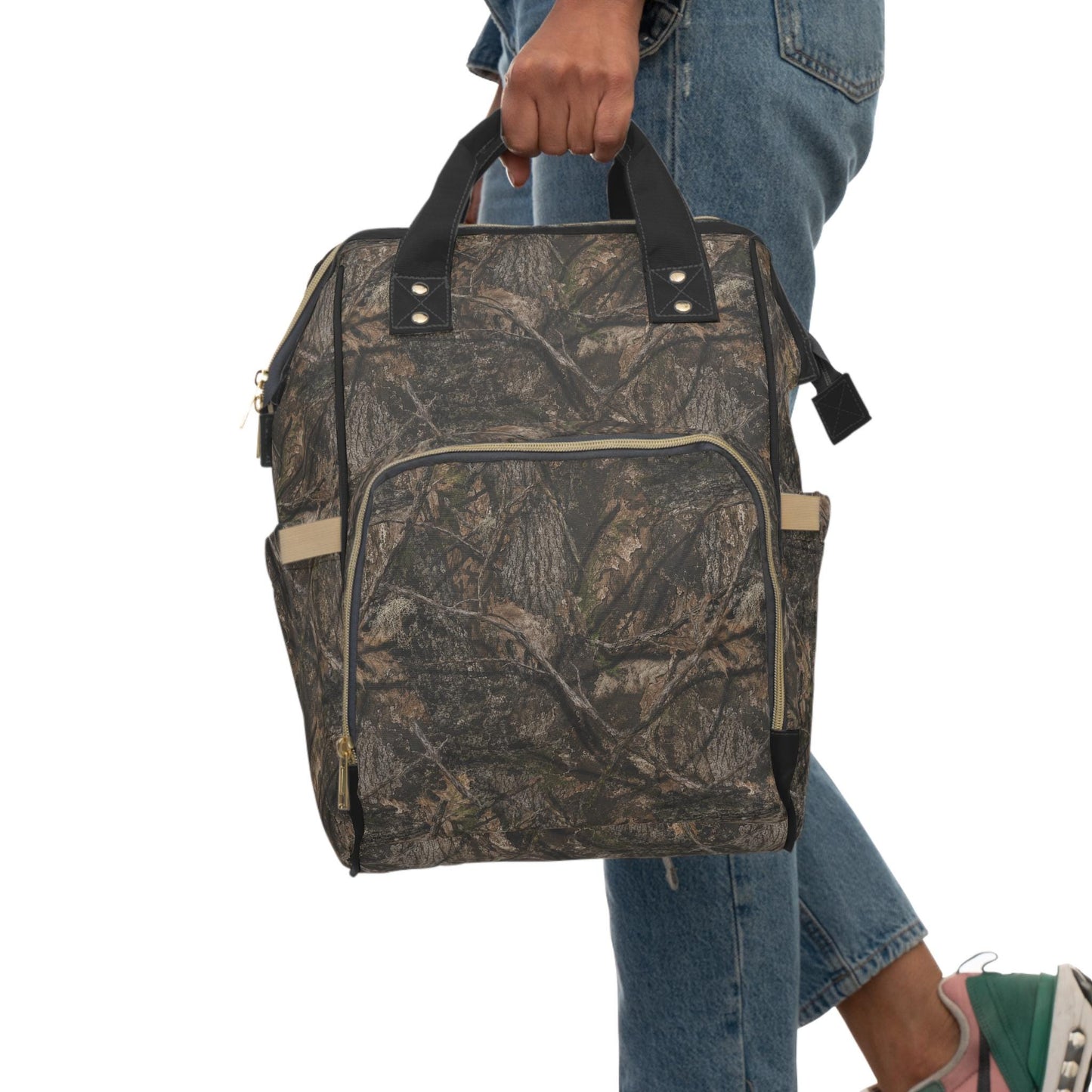 Tree Camo All-Over Print Multifunctional Diaper Backpack