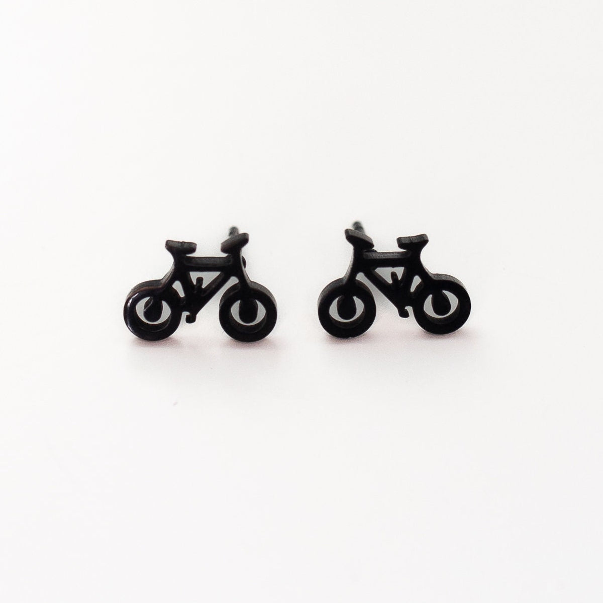 Rose Gold and Black Bicycle Earrings - Unique & Stylish Cycling Jewelry - Perfect Gift for Bike Lovers