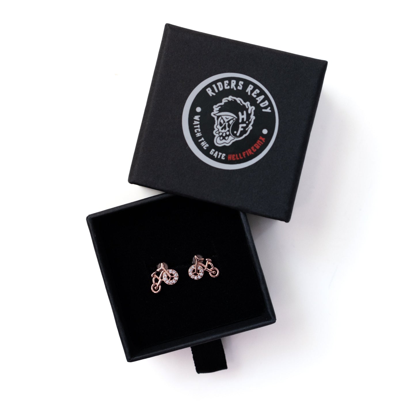 Rose Gold and Black Bicycle Earrings - Unique & Stylish Cycling Jewelry - Perfect Gift for Bike Lovers