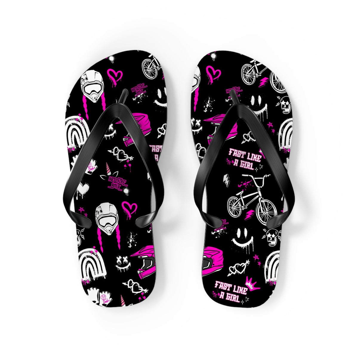 HellfireBMX Flip Flops - Fast Like a Girl BMX flip flops