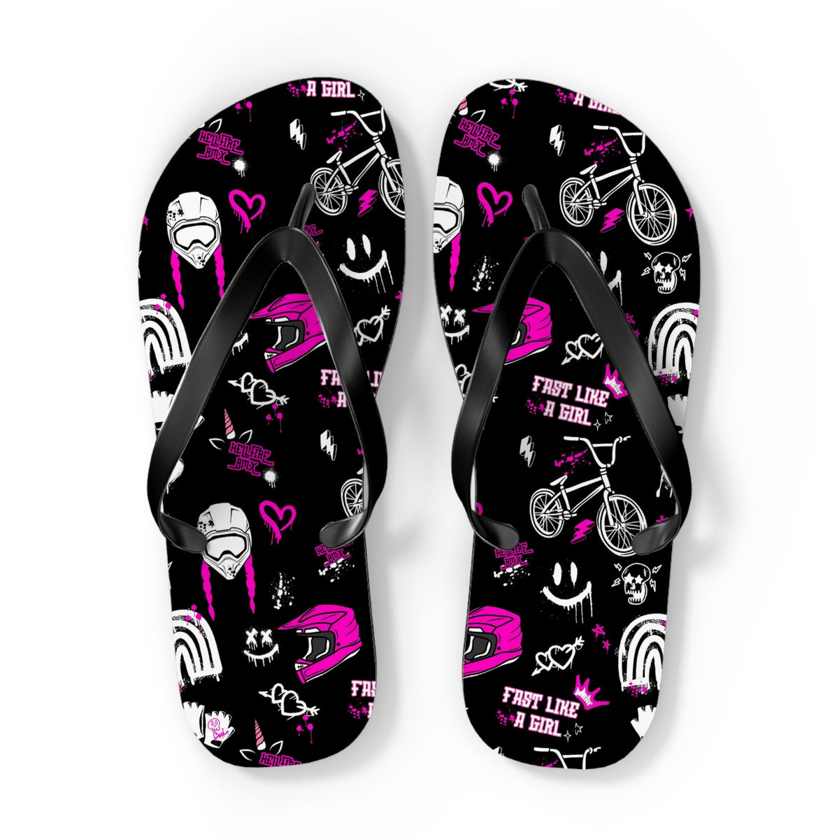 HellfireBMX Flip Flops - Fast Like a Girl BMX flip flops