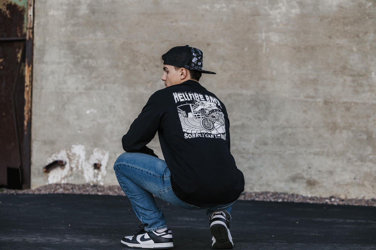 HellfireBMX Graphic Long Sleeve Tee, Unisex Urban Fashion
