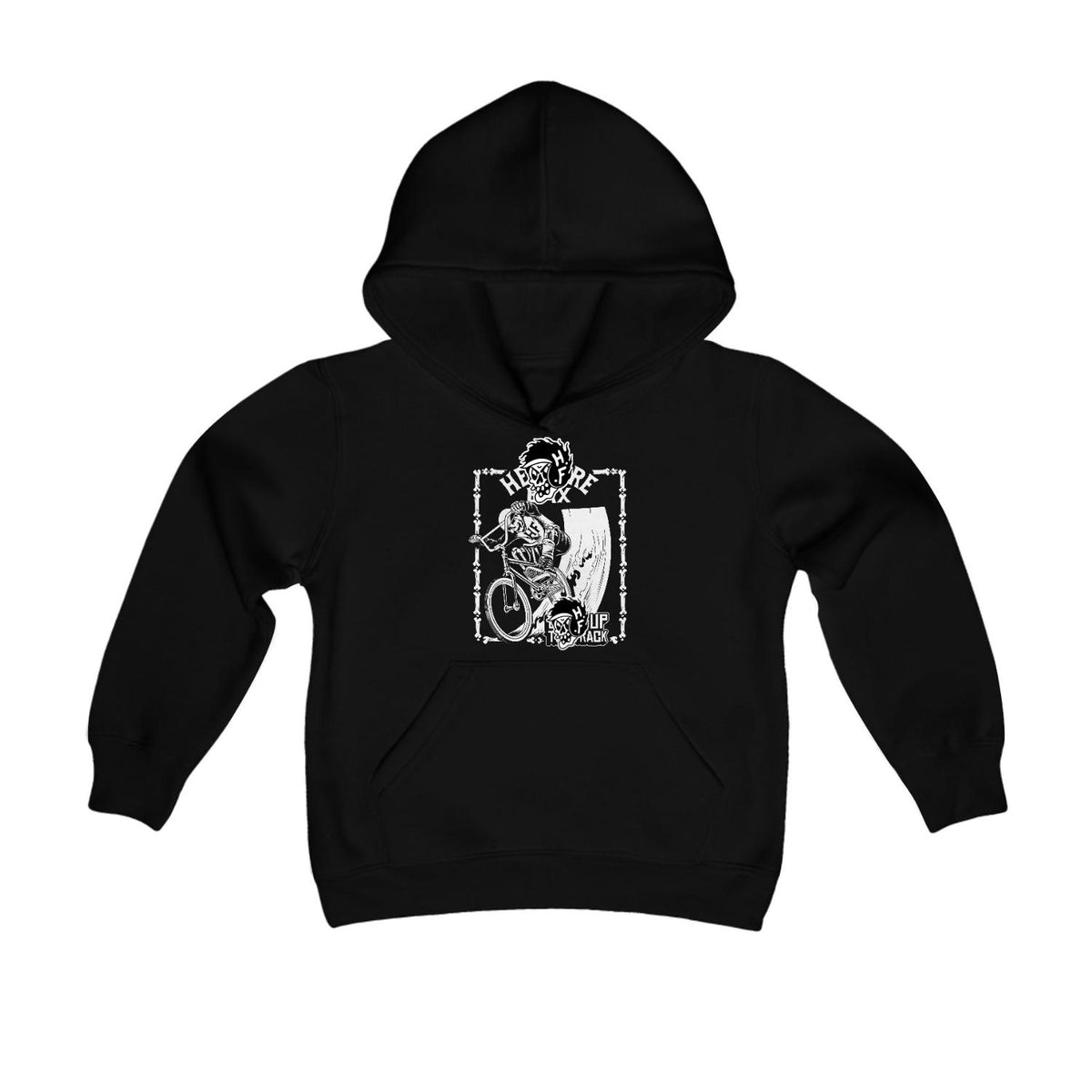 Hellfire BMX Youth Hoodie: Skeleton Rider Sweatshirt