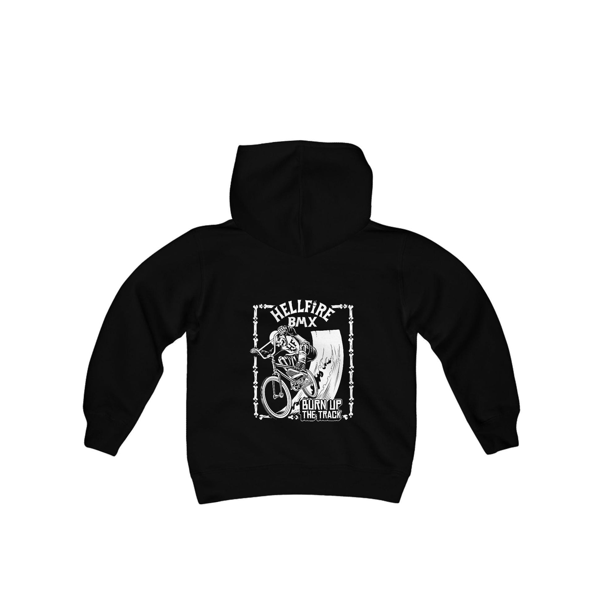 Hellfire BMX Youth Hoodie: Skeleton Rider Sweatshirt