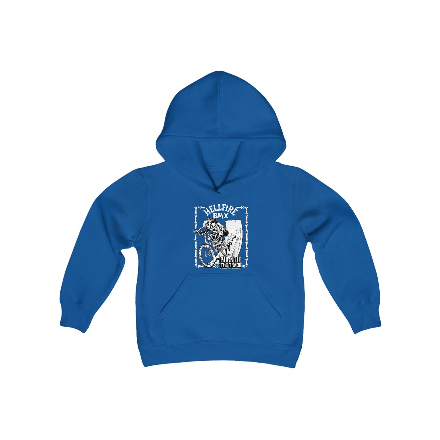 Hellfire BMX Youth Hoodie: Skeleton Rider Sweatshirt