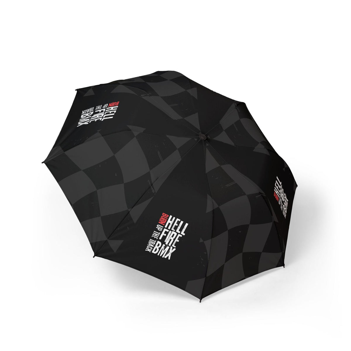 Hellfire BMX Umbrella - Gray and Black Check, Racing Track Style