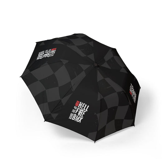 Hellfire BMX Umbrella - Gray and Black Check, Racing Track Style