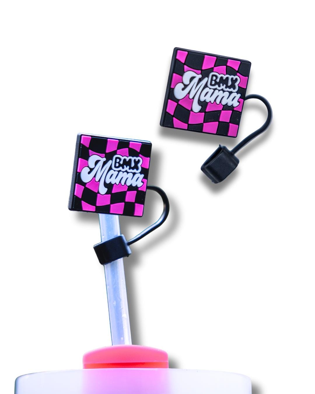 BMX Mama Shoe Charm or Straw Topper: Trackside Mom Style