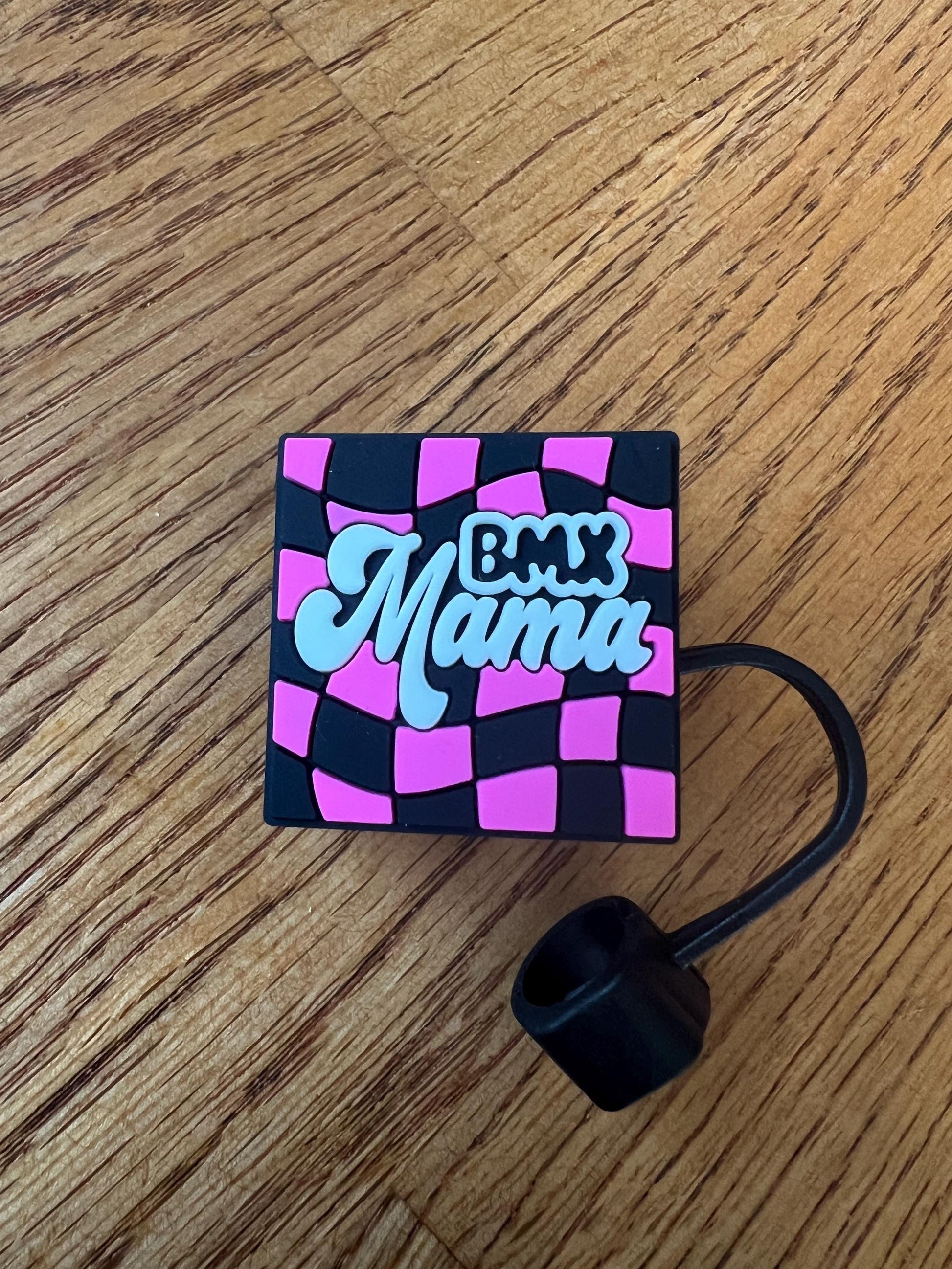 BMX Mama Shoe Charm or Straw Topper: Trackside Mom Style