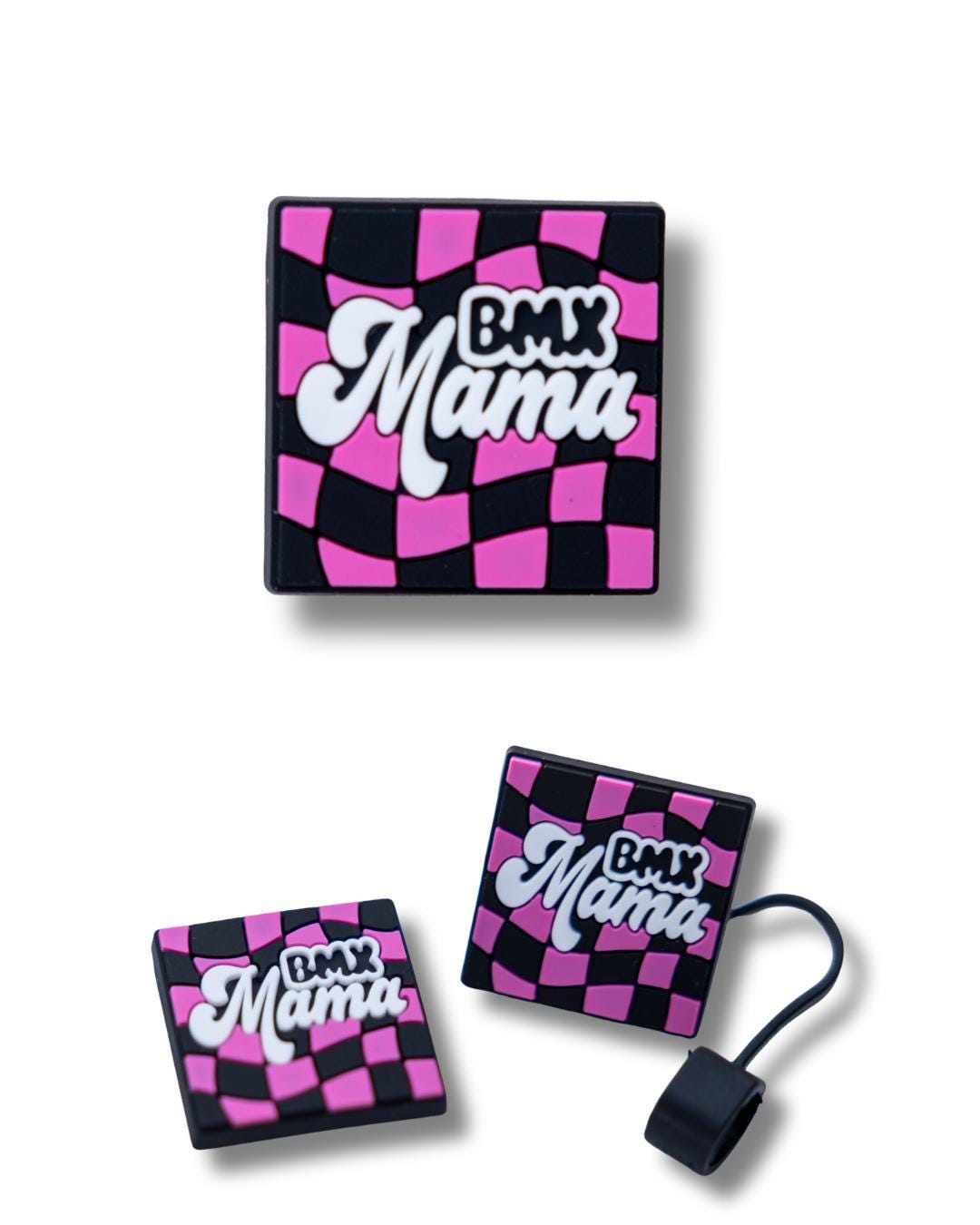 BMX Mama Shoe Charm or Straw Topper: Trackside Mom Style