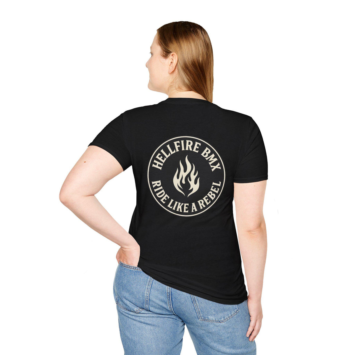 Hellfire BMX Unisex Softstyle T-Shirt, Rebel Rider Tee