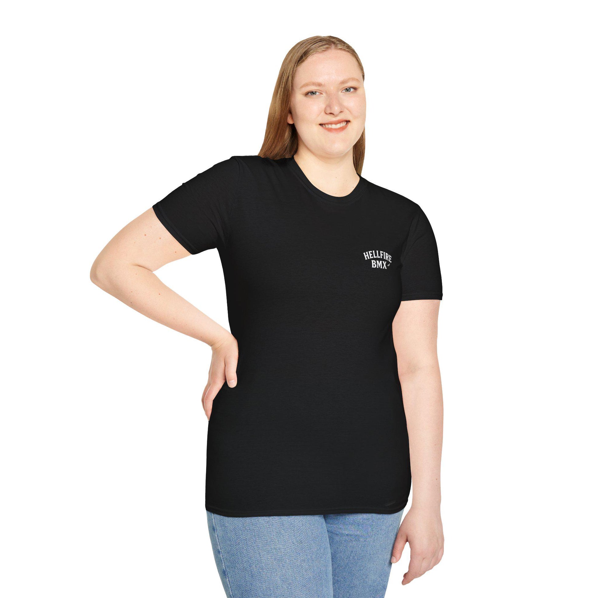 Hellfire BMX Unisex Softstyle T-Shirt, Rebel Rider Tee