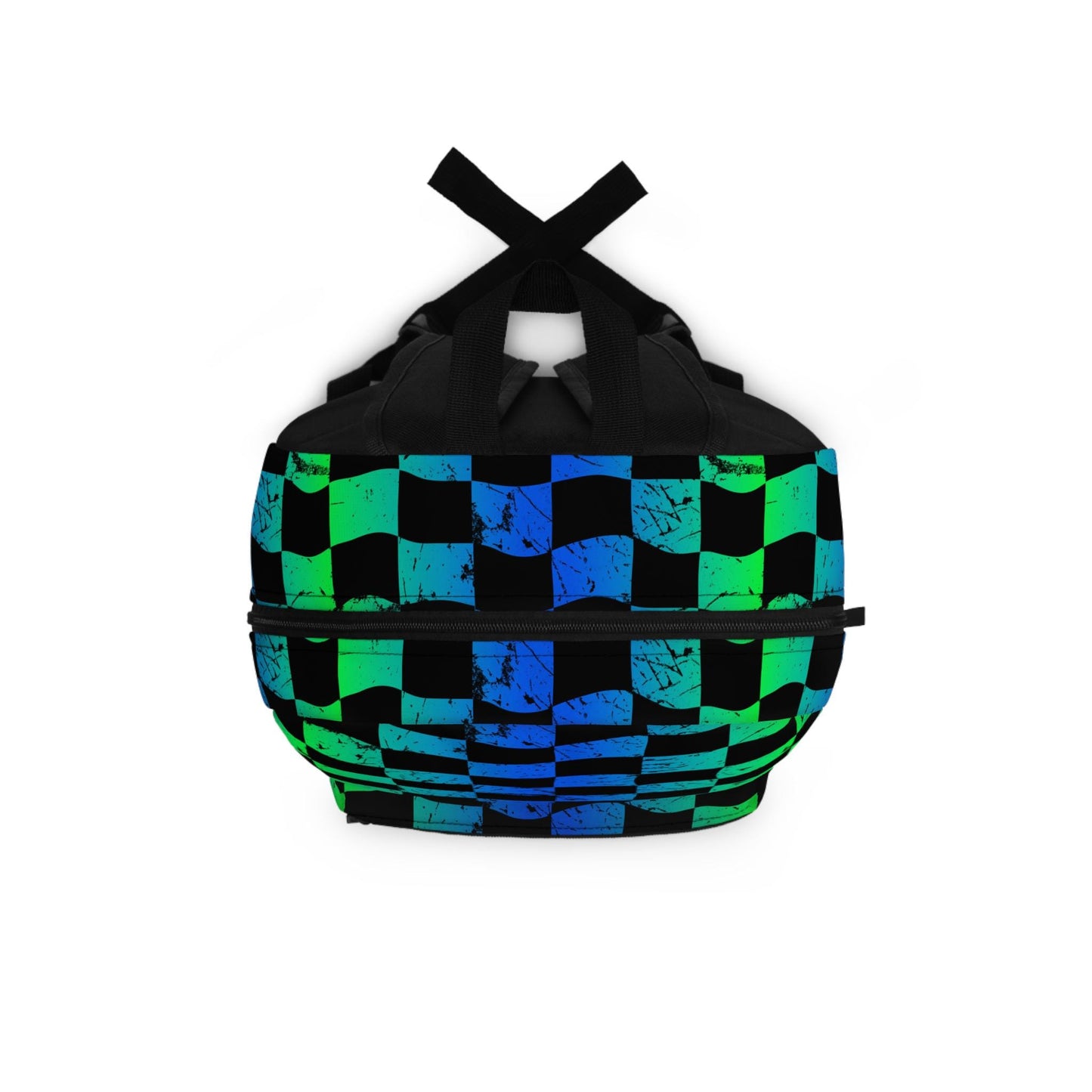 Checkered Backpack - Blue Green Plaid, Padded Laptop Compartment