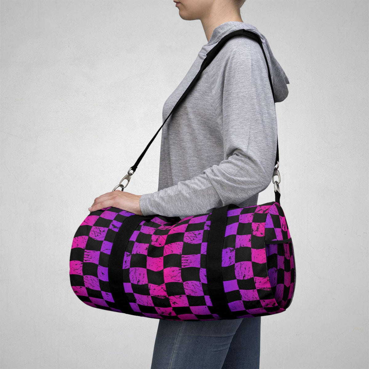 Hellfire BMX Rainbow Check Duffel Bag | Skate Travel Gear