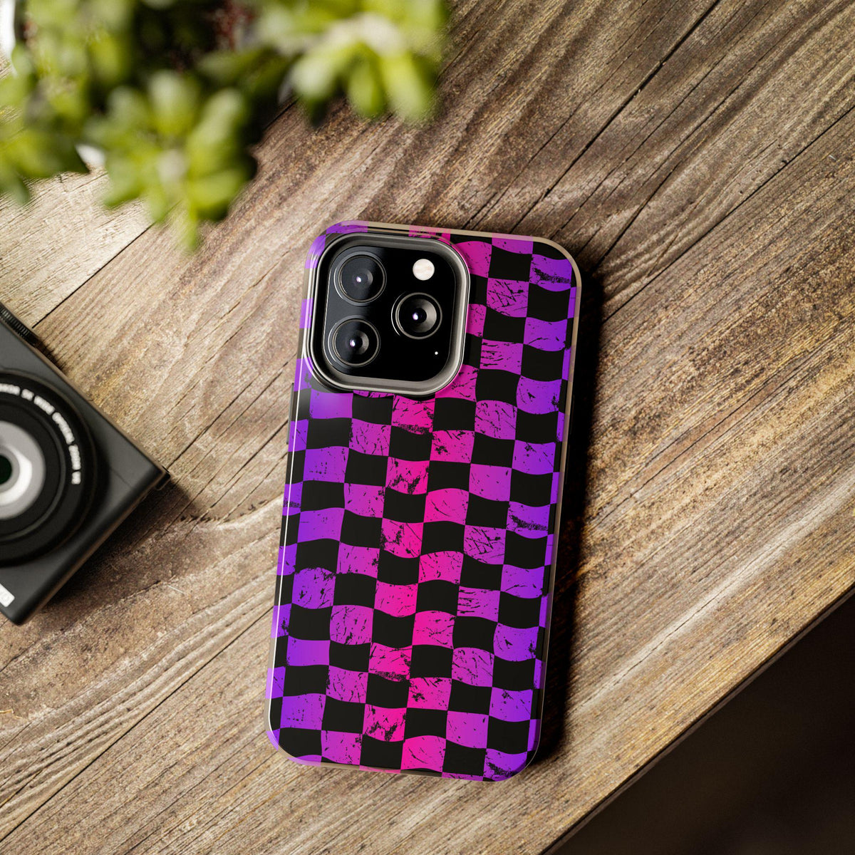 Rainbow Checkered iPhone Case | Tough Phone Case