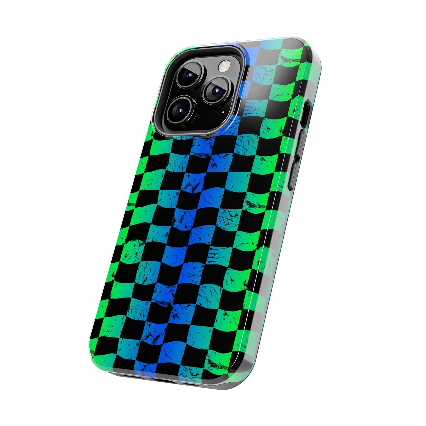 Blue Green Checkered iPhone Case | Phone Case