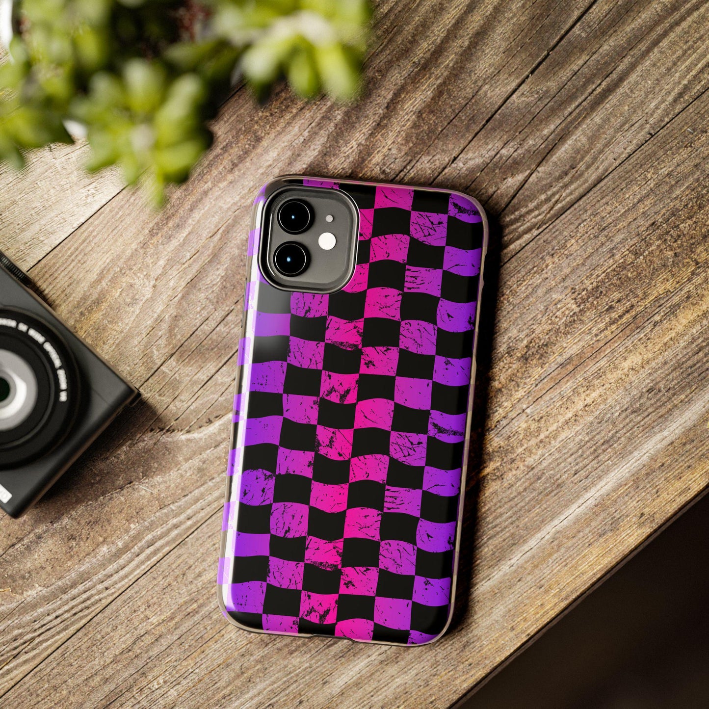 Rainbow Checkered iPhone Case | Tough Phone Case