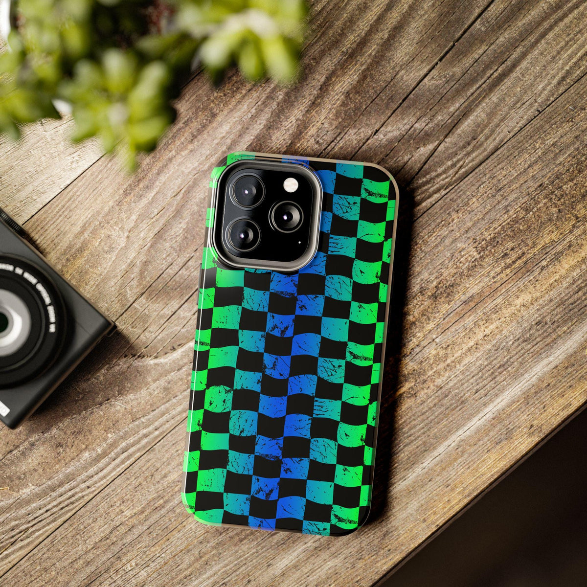 Blue Green Checkered iPhone Case | Phone Case