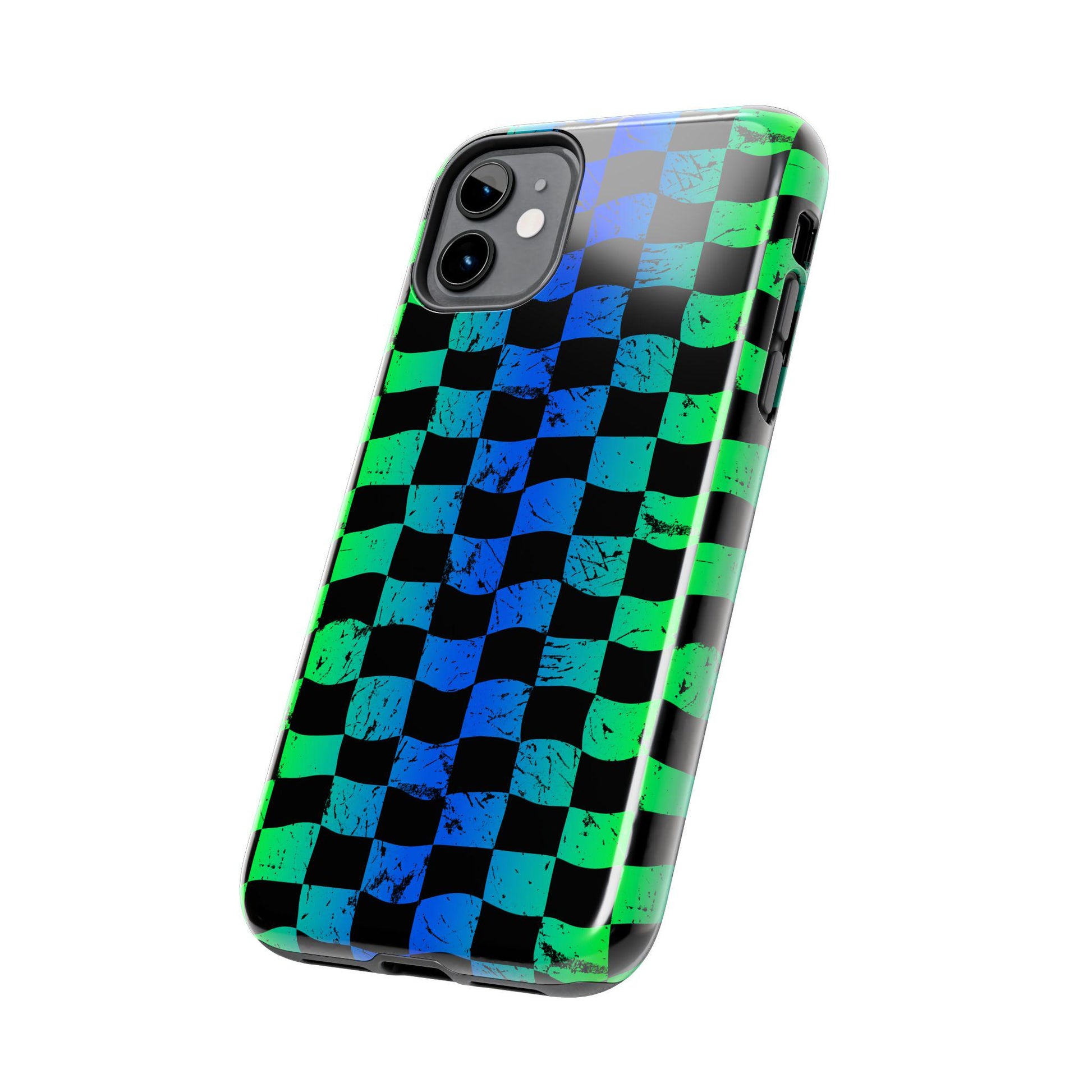 Blue Green Checkered iPhone Case | Phone Case