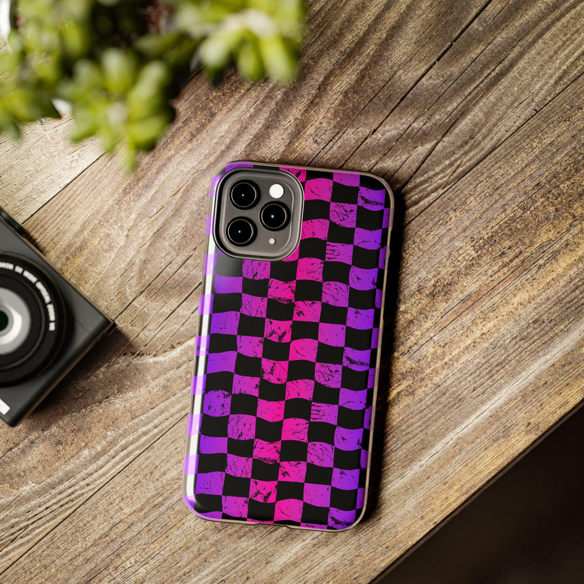 Rainbow Checkered iPhone Case | Tough Phone Case
