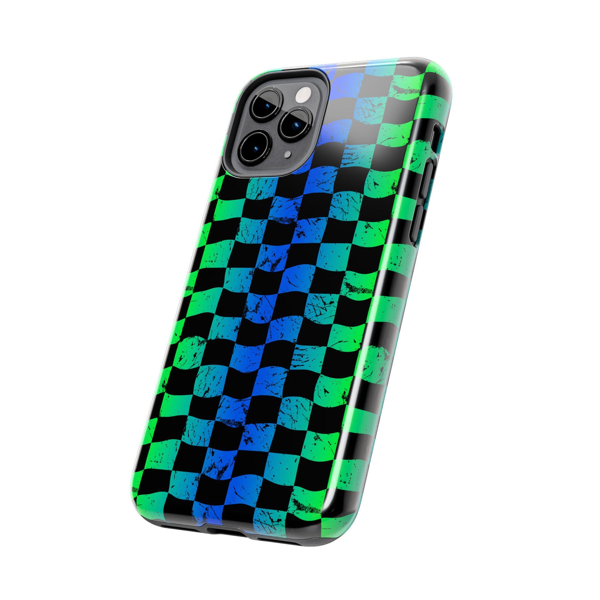 Blue Green Checkered iPhone Case | Phone Case