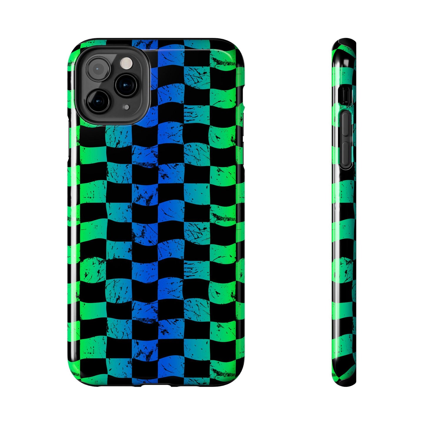 Blue Green Checkered iPhone Case | Phone Case