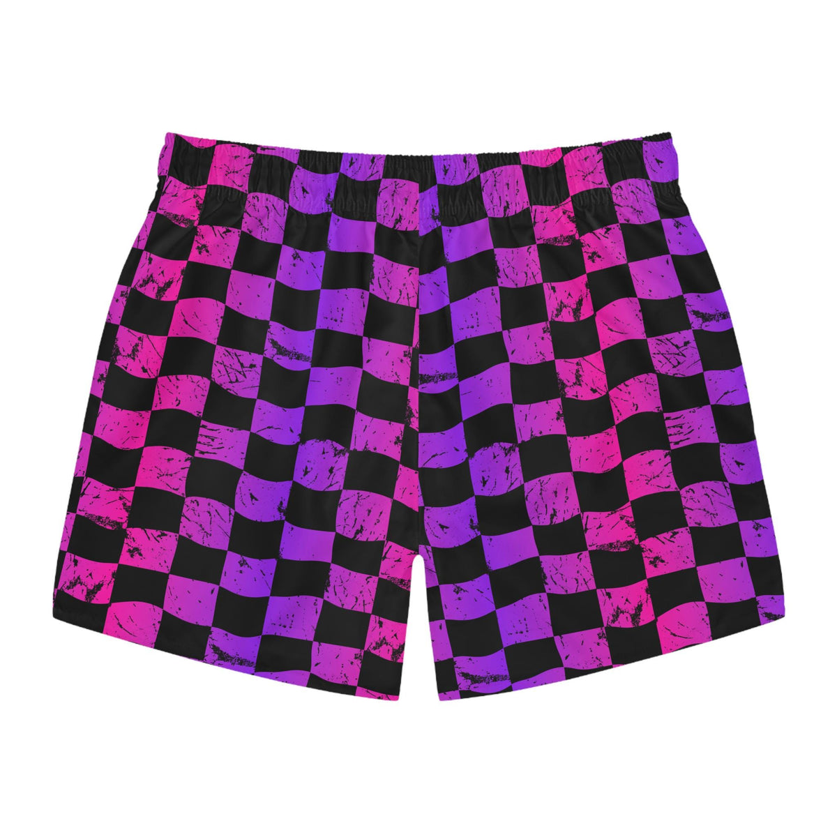 Pink Purple Check Swim Trunks | All-Over Print