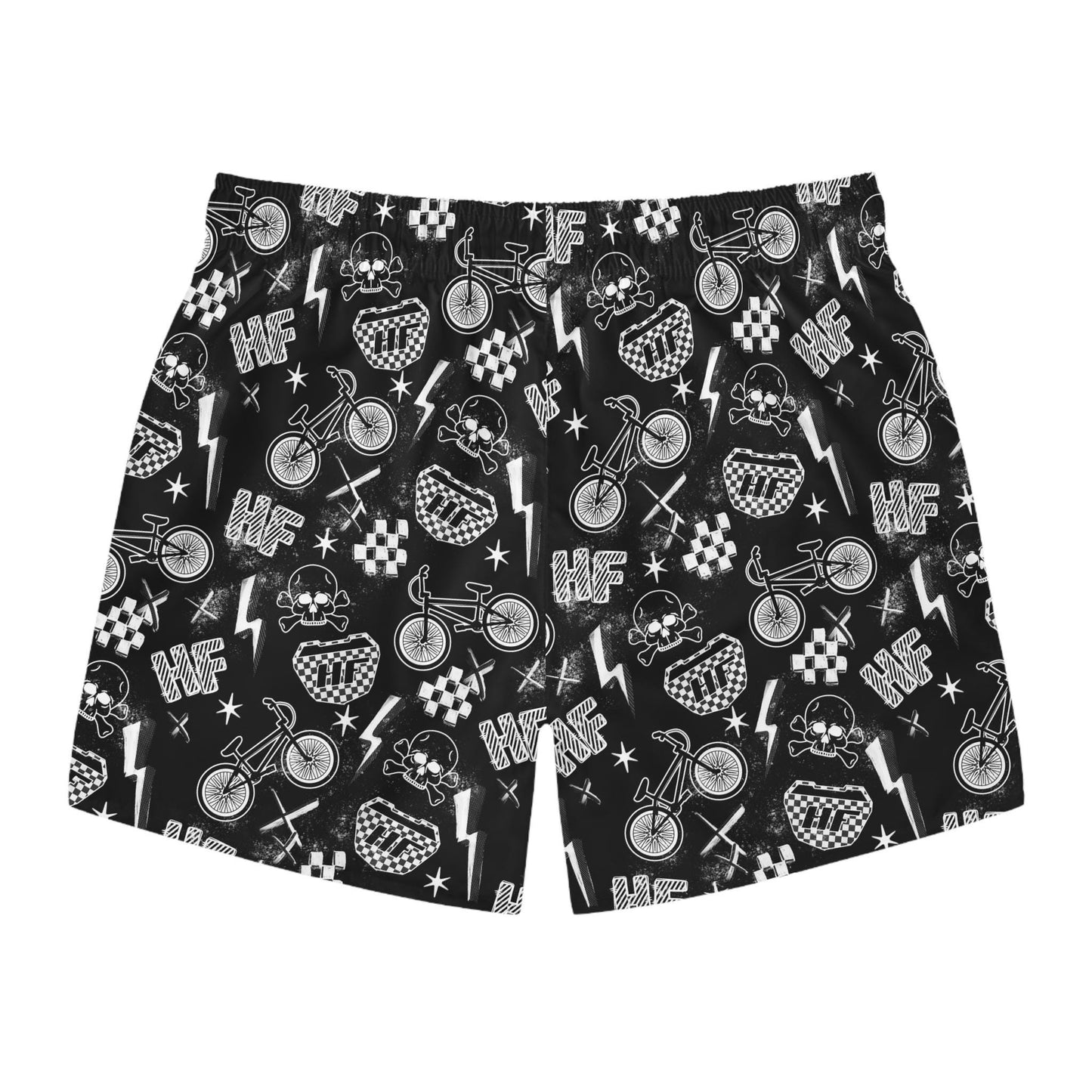 BMX Swim Trunks, Hellfire Design, Men's Board Shorts, Beachwear, Teenager Teen Boy Clothing, Adult Summer Pool Swimwear