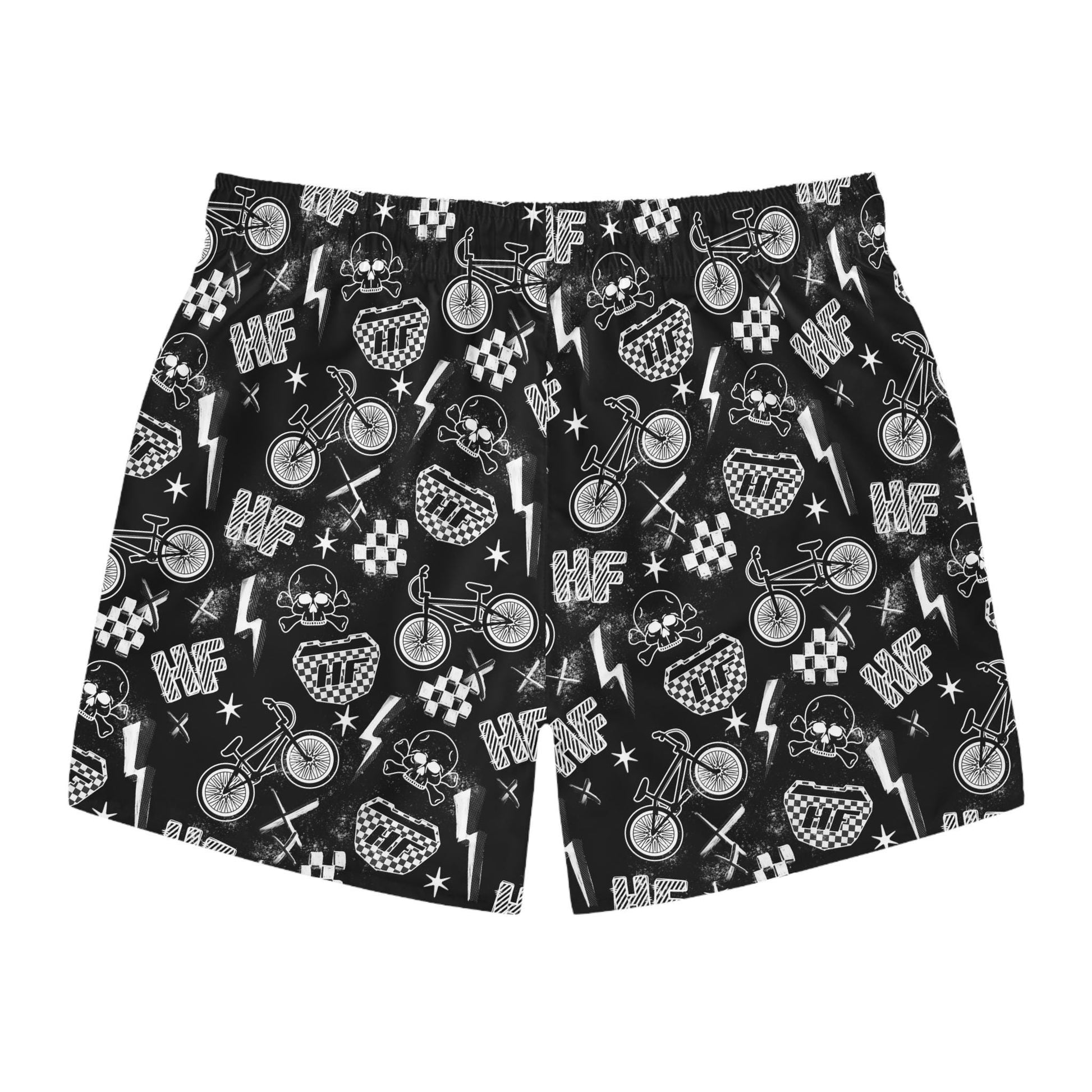 BMX Swim Trunks, Hellfire Design, Men's Board Shorts, Beachwear, Teenager Teen Boy Clothing, Adult Summer Pool Swimwear