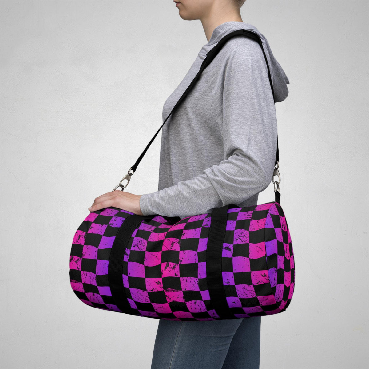 Hellfire BMX Rainbow Check Duffel Bag | Skate Travel Gear