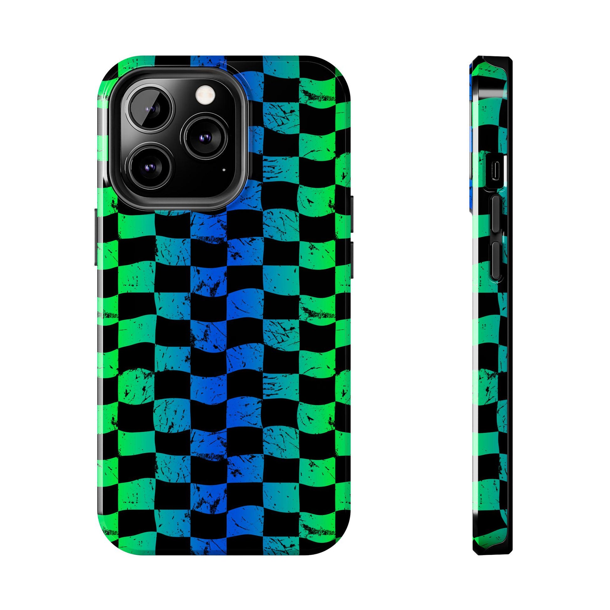 Blue Green Checkered iPhone Case | Phone Case