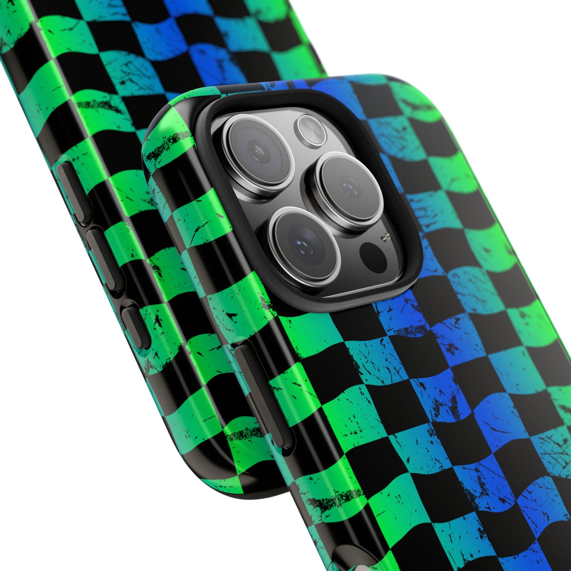 Blue Green Checkered iPhone Case | Phone Case