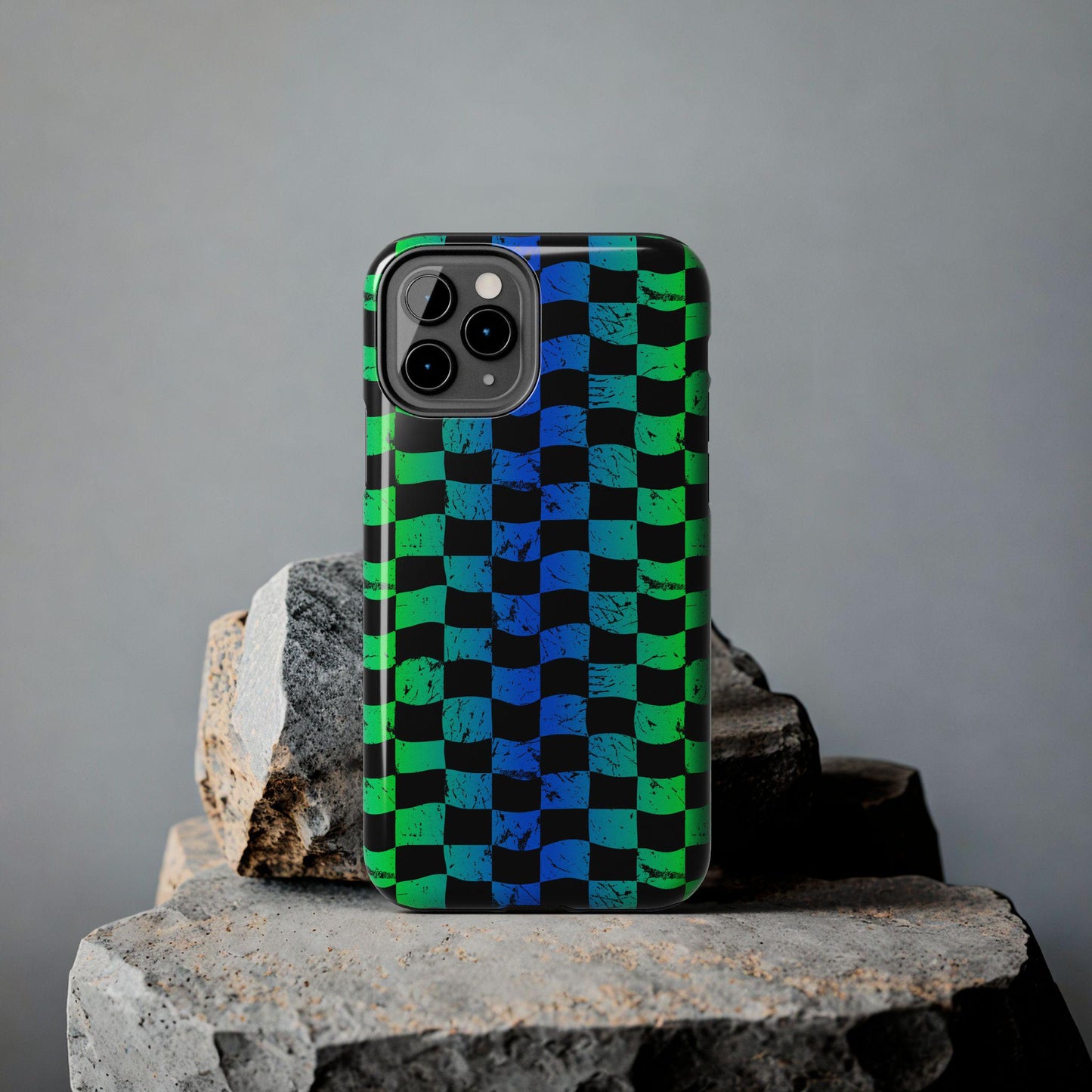Blue Green Checkered iPhone Case | Phone Case