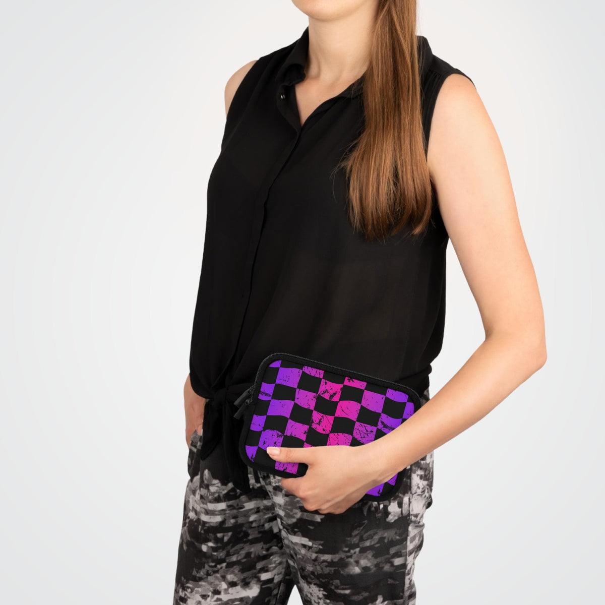Rainbow Checkered Race Flag Laptop Sleeve