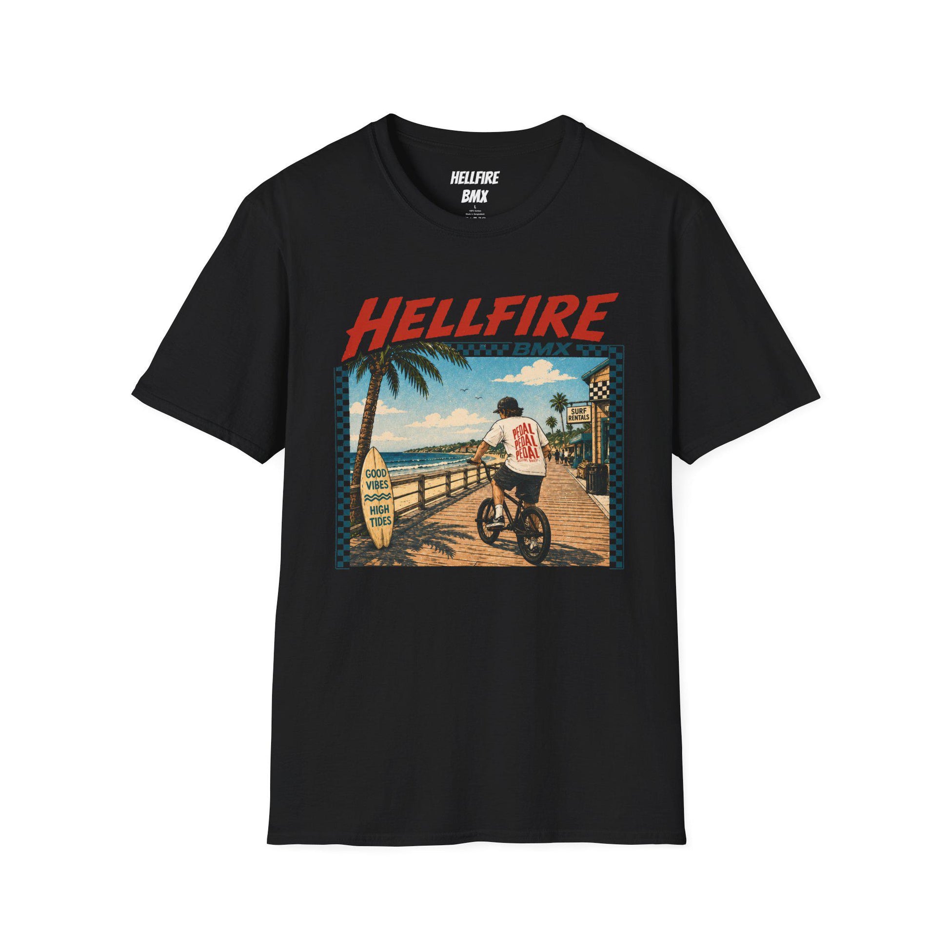 High Tides Good Vibes Hellfire BMX California T-Shirt