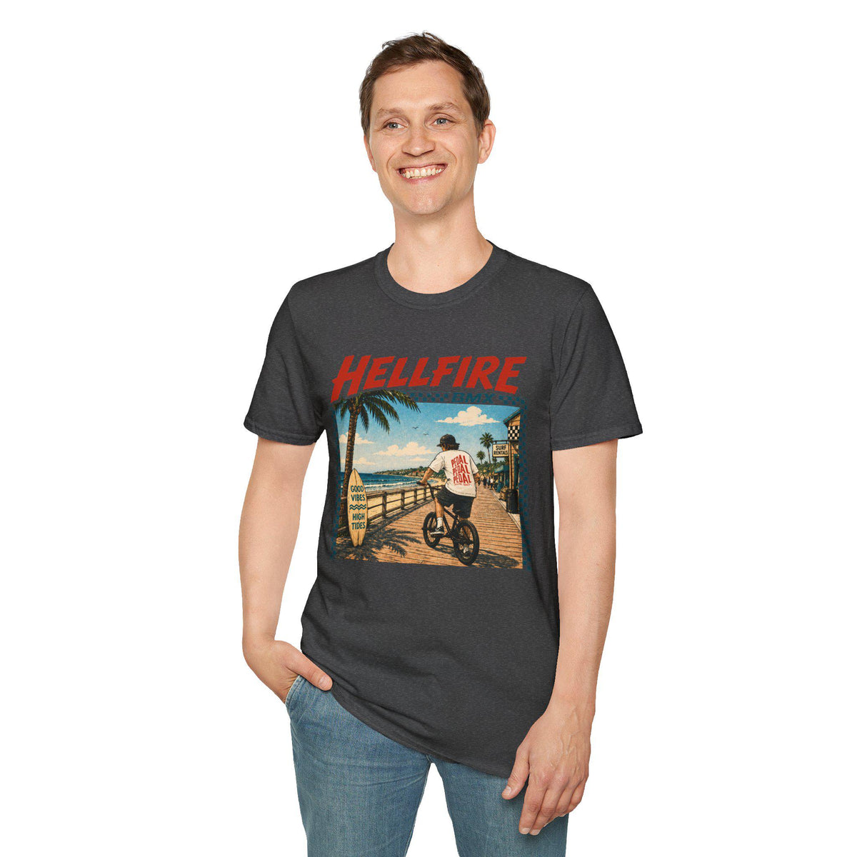 High Tides Good Vibes Hellfire BMX California T-Shirt