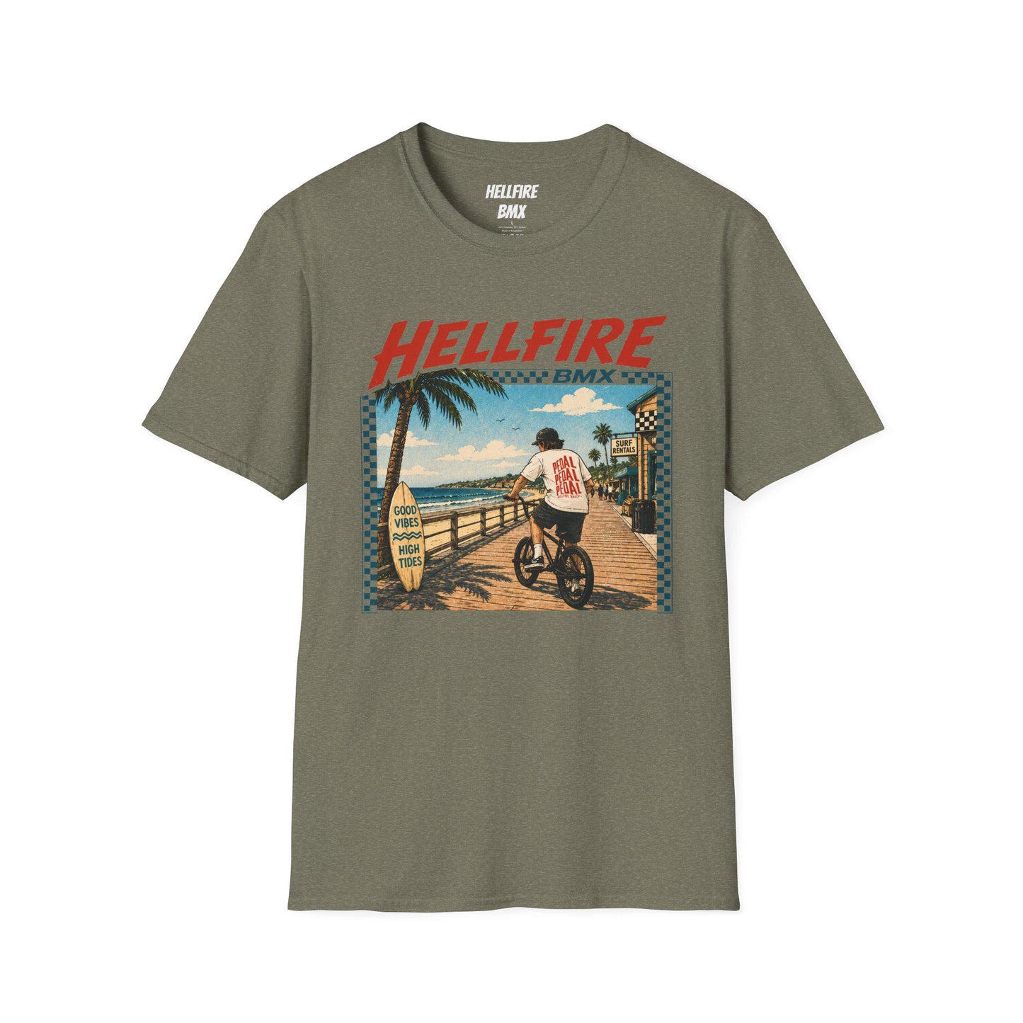 High Tides Good Vibes Hellfire BMX California T-Shirt