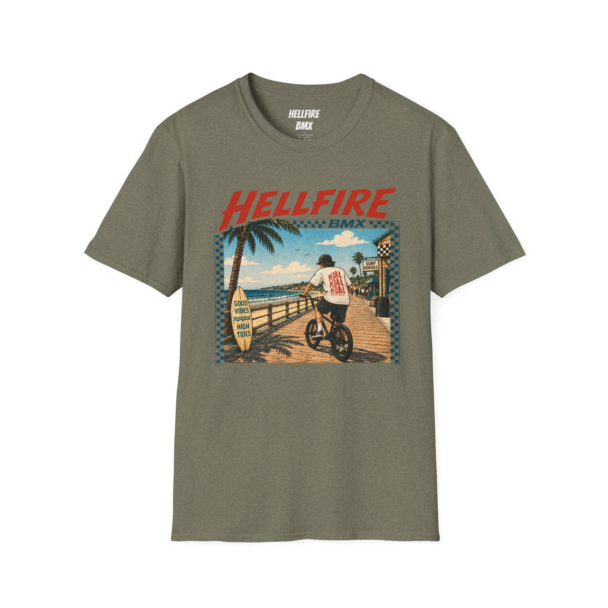 High Tides Good Vibes Hellfire BMX California T-Shirt