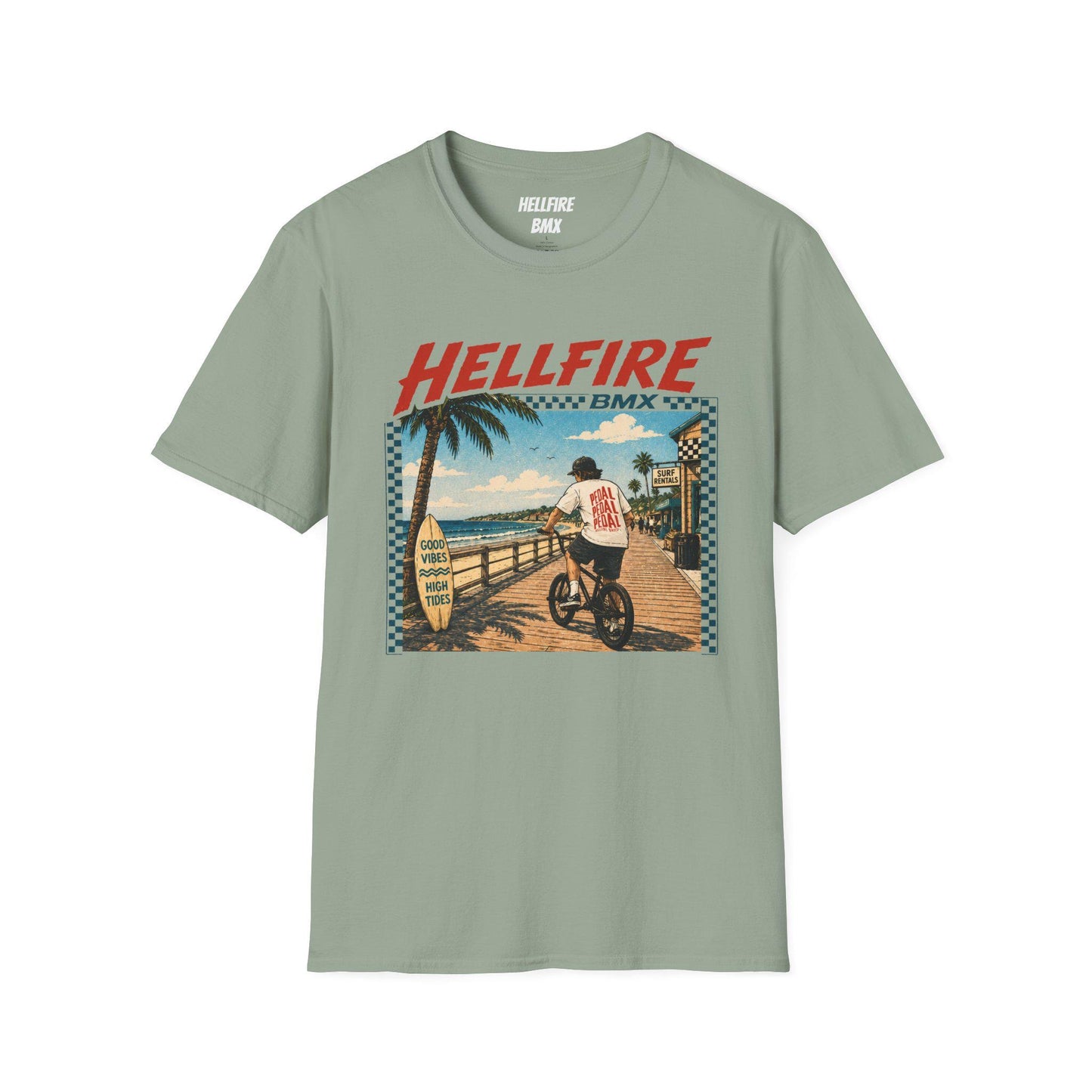 High Tides Good Vibes Hellfire BMX California T-Shirt