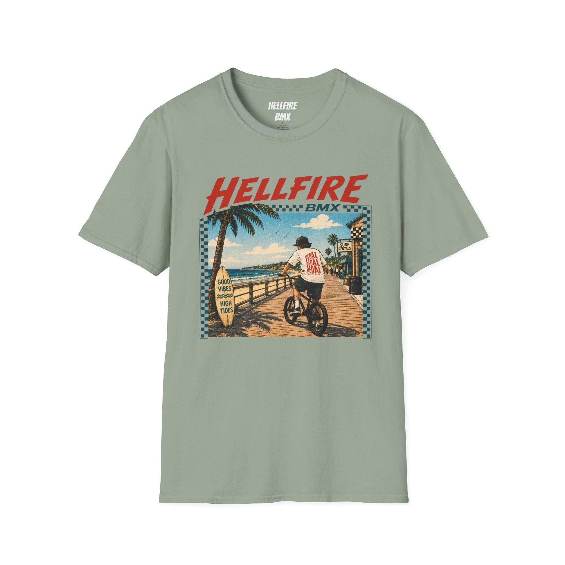 High Tides Good Vibes Hellfire BMX California T-Shirt